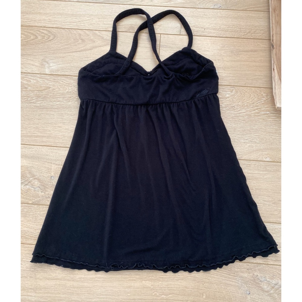 Split Ruffle Cross Back Adjustable Tunic Tank - image 5